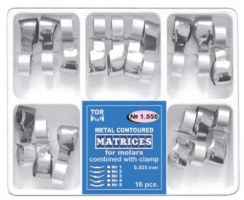 Kit Matrice Metalice Conturate Cu Clema Molar 0.035mm 16buc 1550 TOR VM