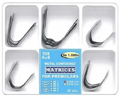 Kit Matrice Metalice Conturate Premolar Asortate 0.050mm 30buc 1500+ TOR VM