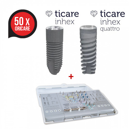 Pachet 50 x Implanturi Inhex + Quatro + trusa MG Modular Surgical Box